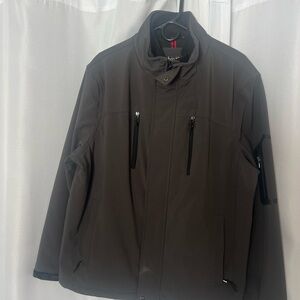 Calvin Klein Black Performance Jacket with Stand-Up Collar